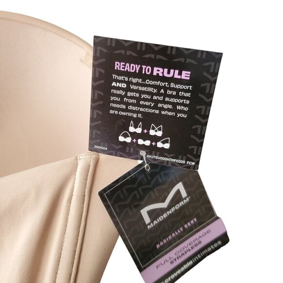 MAIDENFORM FULL COVERAGE STRAPLESS BRA 38DDD - Picture 7 of 7